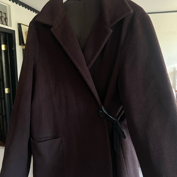 Jil Sander Brown Wool Wrap Coat 40 M/L - Picture 2 of 8